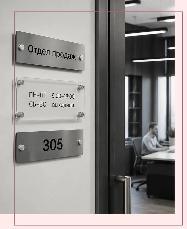 Офисные таблички на дверь в Лесосибирске по цене от 5103 р. | Аванза-Лсс